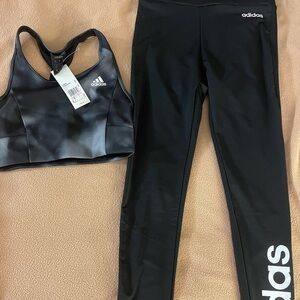 Adidas sports bra and leggings set